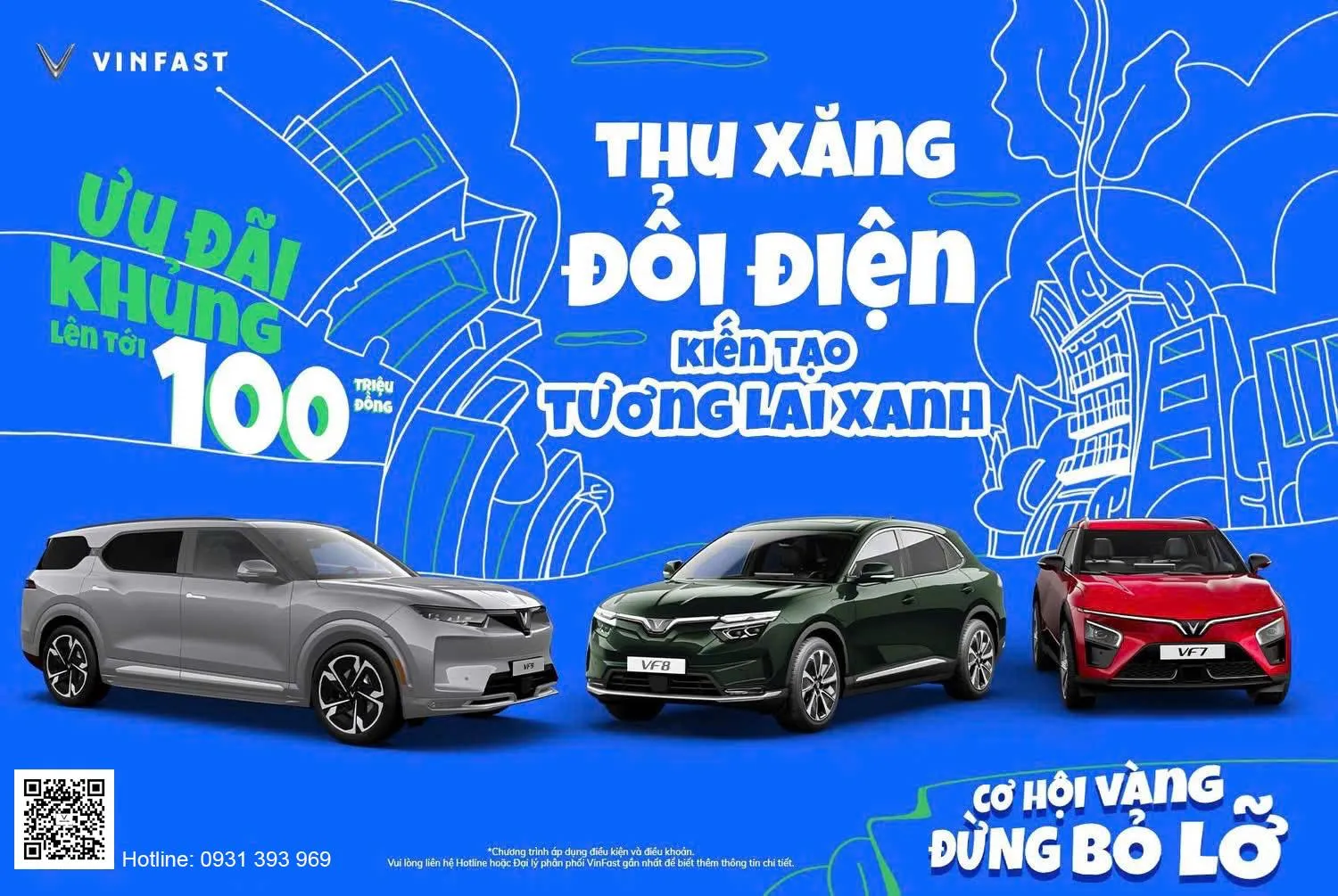 ĐỔI XE XĂNG SANG XE ĐIỆN - ƯU ĐÃI LÊN ĐẾN 100 TRIỆU TẠI VINFAST VINH